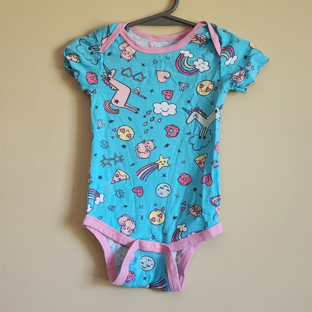 Little Star Organic Baby Girls Short Sleeve Bodysuit Size 18 Months